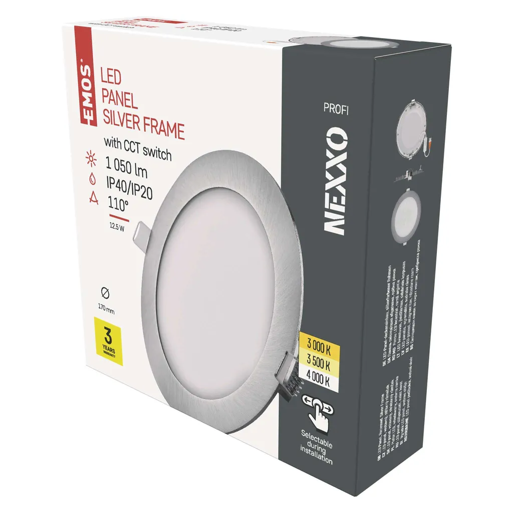 Plafoniera LED EMOS NEXXO 12,5W Argento: Illuminazione Professionale ZD1233