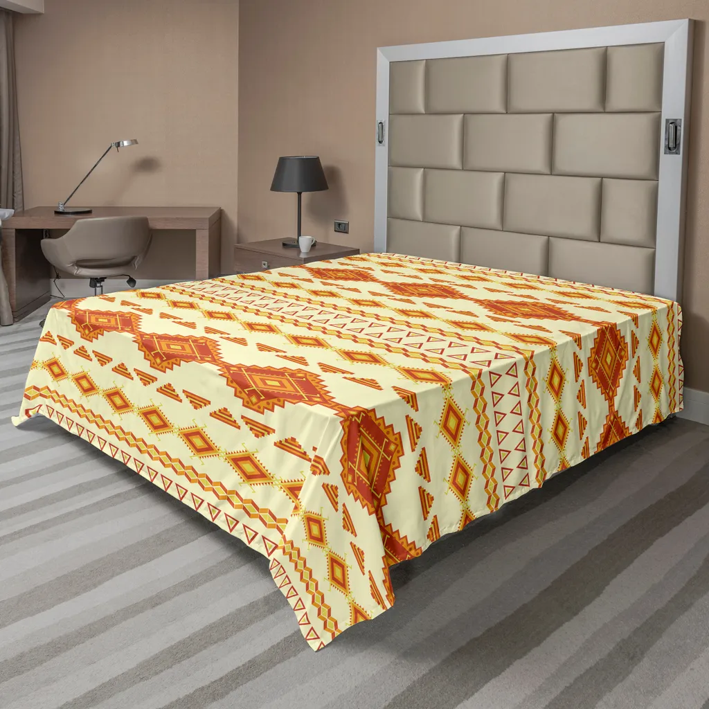 Lenzuolo Decorativo Azteco ABAKUHAUS Giallo Arancione 260x228