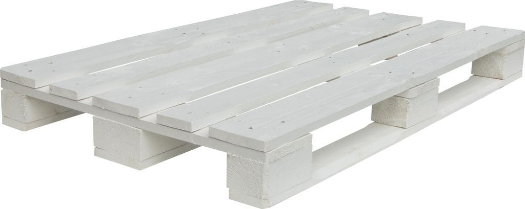 Weiße Deko-Palette aus gehobeltem Holz, 120x80x14 cm Produktbild 