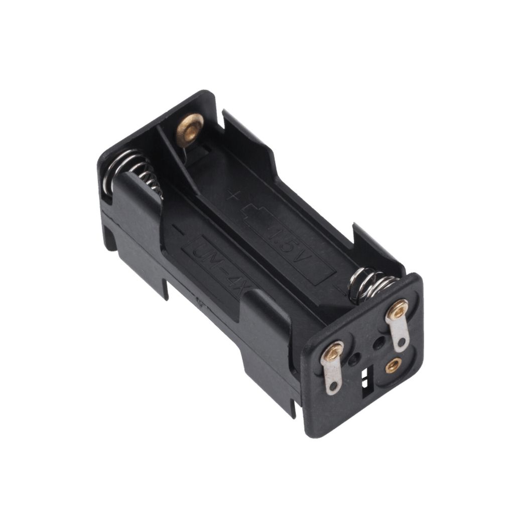 Batteriekorb 4xAA quadratisch in Kunststoff schwarz GNI0050