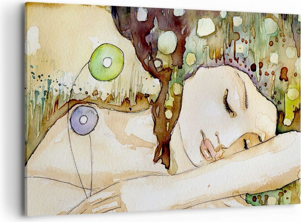 Bild auf Leinwand - Leinwandbild - Frau modern - 100x70cm - Wand Bild - Wanddeko - Wandbilder - Leinwanddruck - Bilder - Kunstdruck - Wanddekoratio...