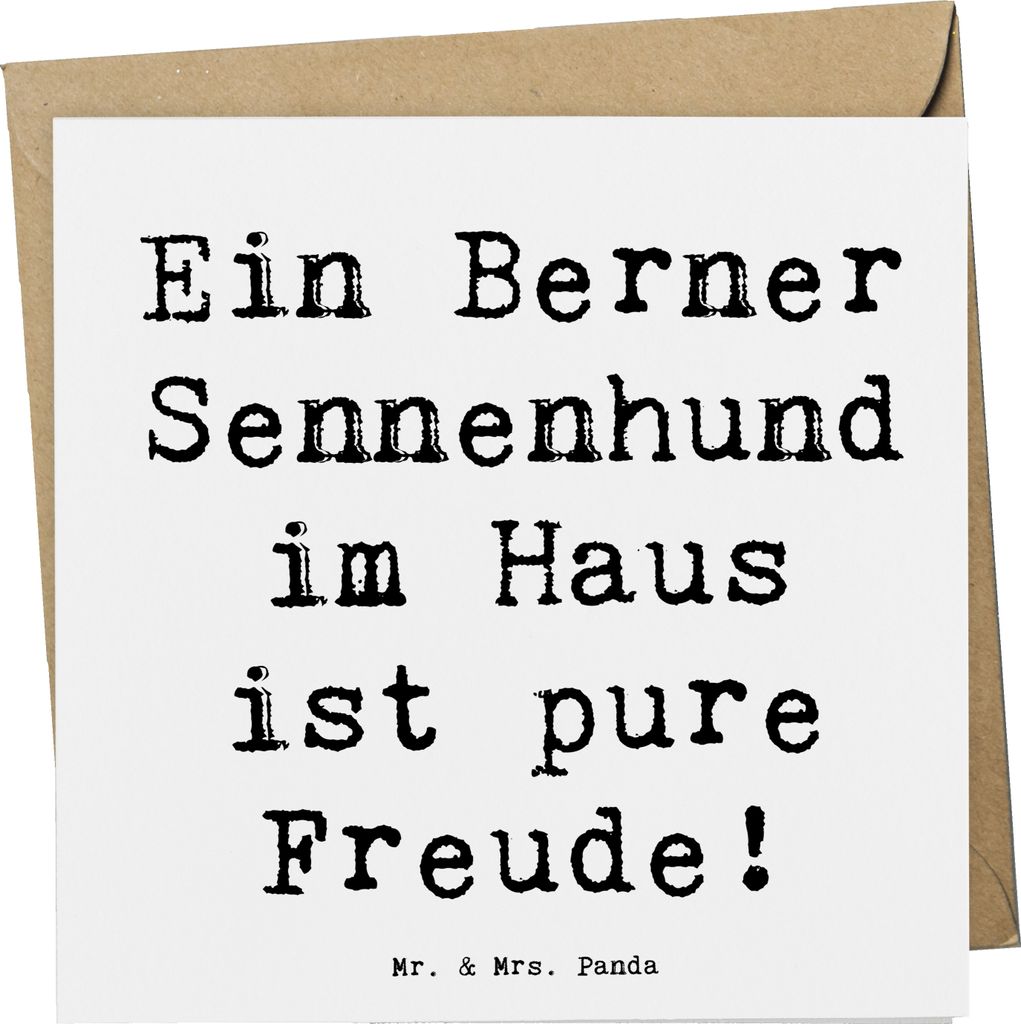 Mr. & Mrs. Panda Grußkarte Spruch Berner Sennenhund Freude - Weiß - Geschenk, Hunderassen Eigenschaften, Hundeliebe, Beschreibung, Hunderasse, B...