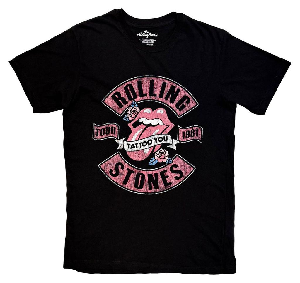 The Rolling Stones - "Tour 1981 Tattoo You" T-Shirt für Herren/Damen Uni RO16189 (L) (Schwarz)