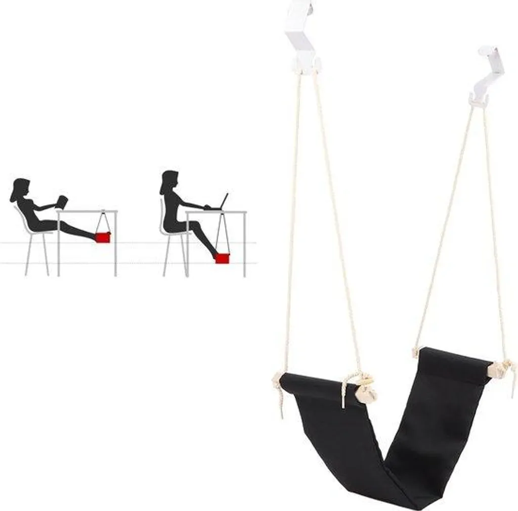 Support de pieds pour bureau sous la table - Accessoire Ergonomique - Noir