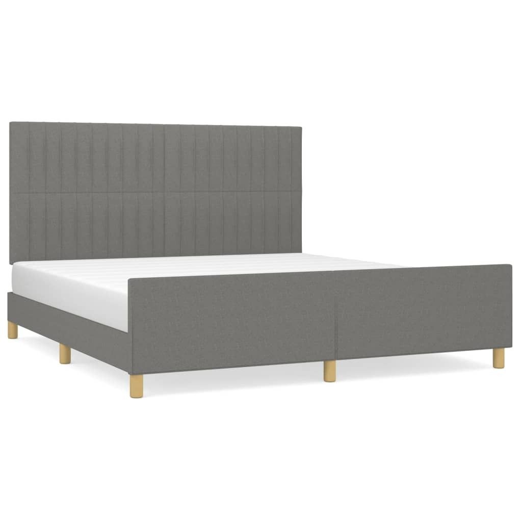 vidaXL Bettgestell ohne Matratze Dunkelgrau 160x200 cm Stoff