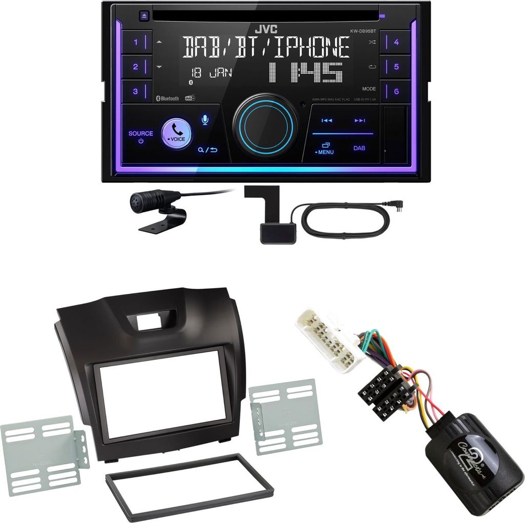 JVC KW-DB95BT Bluetooth Digitalradio USB CD Einbauset für Produktbild 