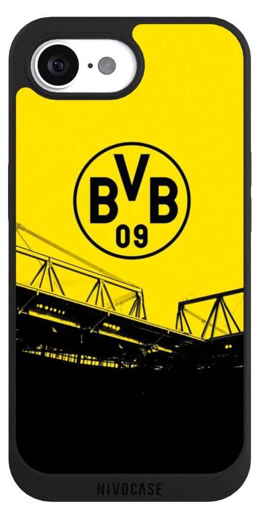 NIVOCASE Handyhülle für Apple iPhone 16e Hülle NIVOpure Case Schwarz BVB Borussia Dortmund Fanartikel