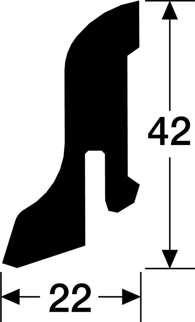 MEISTER Steck-Sockelleiste 22/42 mm Dekorfolie Eiche vital DF 2226 - 2380 mm