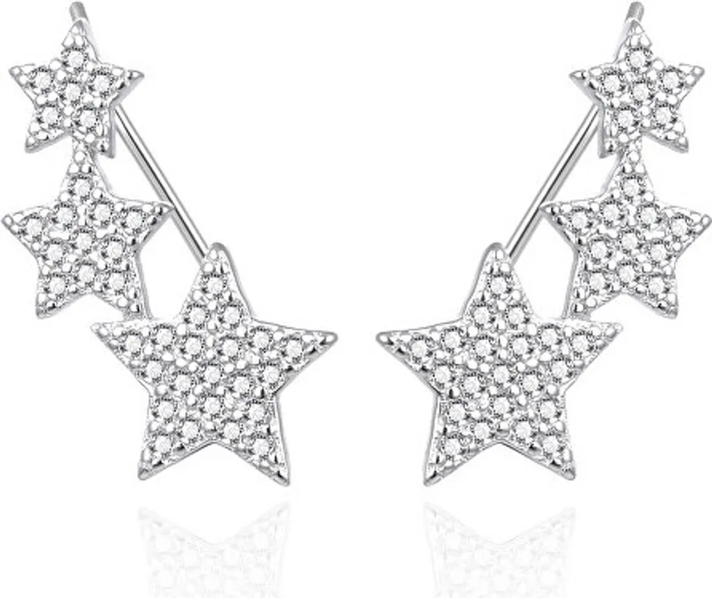 Boucles d'oreilles étoiles argentées légères pour oreilles sensibles