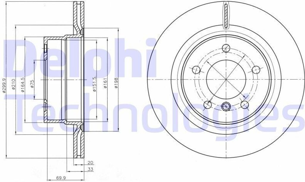 2x DELPHI Bremsscheibe BG4293C für BMW 1 Coupe (E82) 1 Cabrio (E88) 76 1mm 300mm