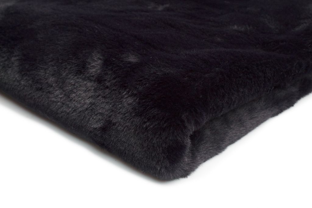 Einseitiger Kunstpelz, Schwarz 50 x 160 cm Produktbild 