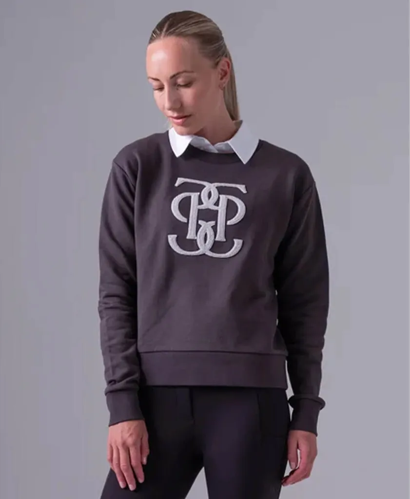 PS of Sweden Sweatshirt Femme Monogram HW 2024 Hoodie Dark Grey Taille XS