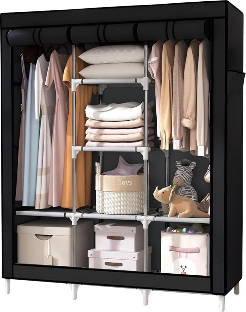 Kleiderschrank Tragbar aus Stoff, Kleiderschrank zur Aufbewahrung, wasserdichter Kleiderschrank, Kleideraufbewahrungsorganisator für Zuhause, Schl...