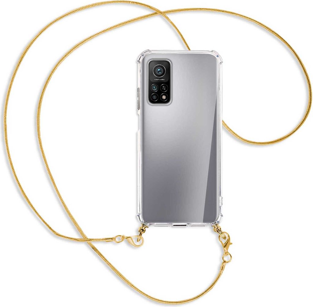 Handykette Backcover-Schutzhülle mit Band (Metall goldfarben) für Xiaomi Mi 10T (Pro) 5G - goldfarbene Kette Snake