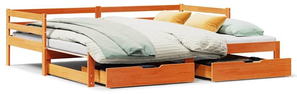 vidaXL Tagesbett Ausziehbar mit Schubladen 90x190 cm Massivholz Kiefer