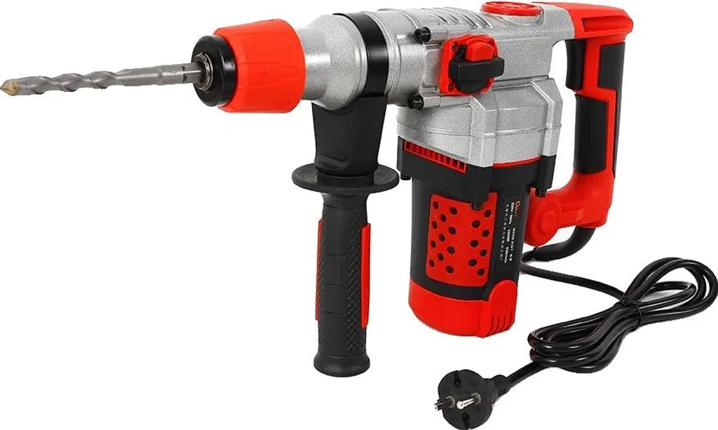 Marteau de démolition 2200W puissant avec burins et mallette, rouge