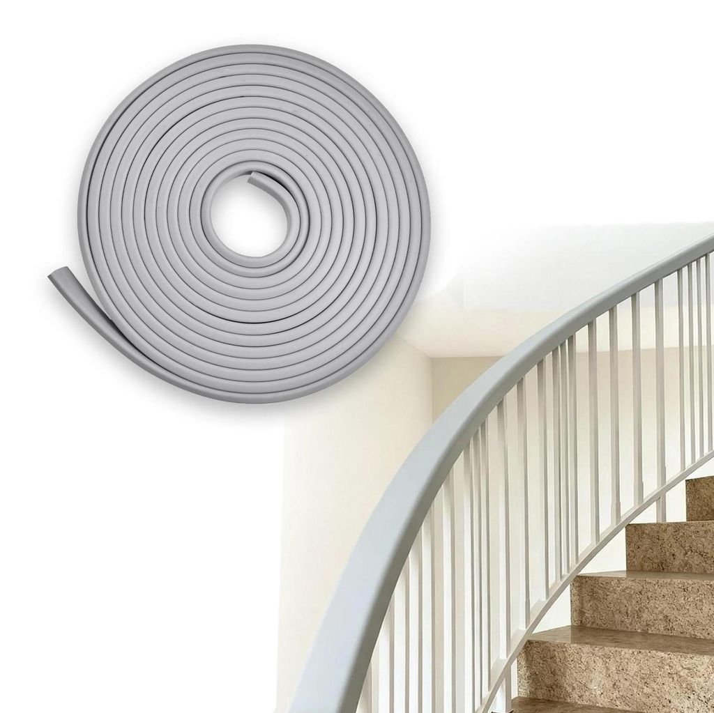 Treppengeländer Kantenschutz - PVC Handlaufabdeckung - Länge 10 m - Stärke 8 mm - Rechteckig - Staubdicht Innen/Außen - Zuschneidbar
