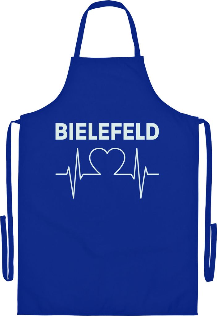 multifanshop Grillschürze - Bielefeld - Herzschlag, blau, Größe one size