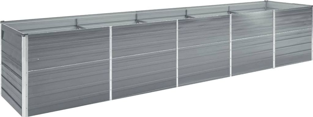 Langlebige Garten-Hochbeet Verzinkter Stahl 400x80x45cm Grau - Möbel773147 - Beete