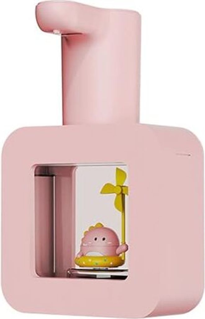 Herchr Automatische Seifenspender, 400 ml, niedliche, schäumende, berührungslose wasserdichte Kinder Handspender Zuhause, Badezimmer, Schule (Pink)