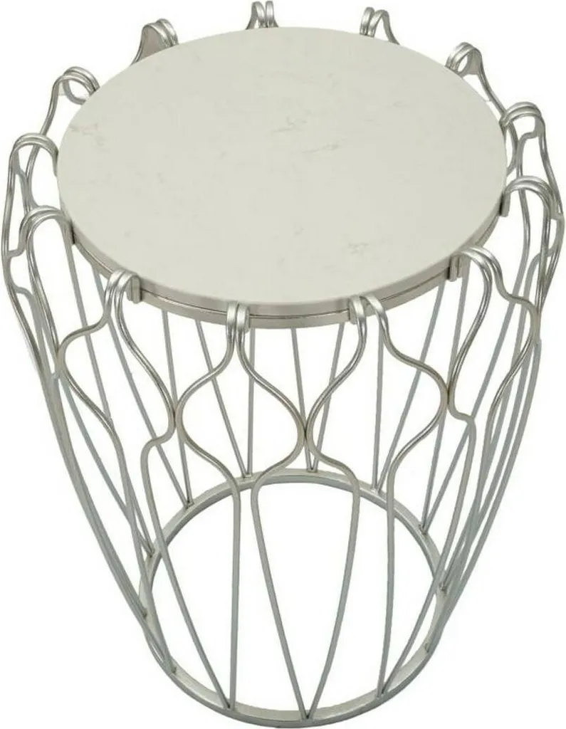 Petite Table Basse Argentée Châteaux pour Salon avec Range-Magazines - 5