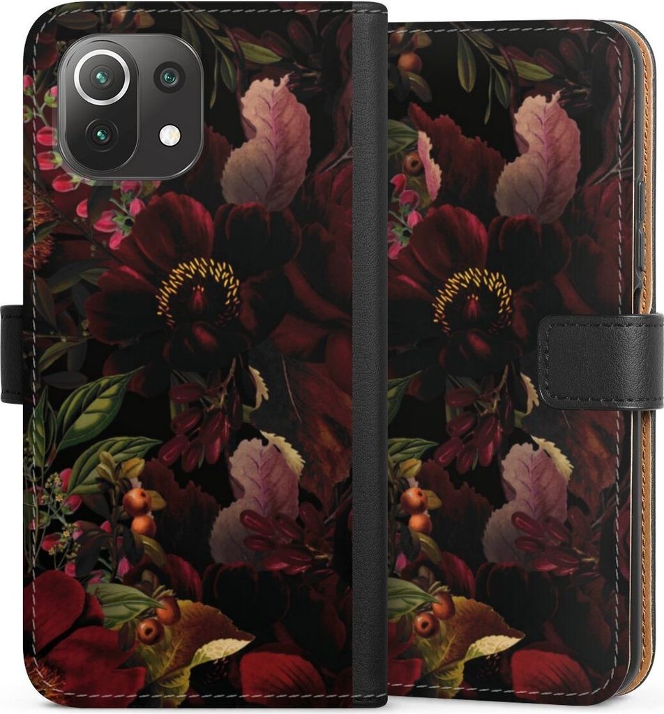 DeinDesign Klapphülle für Xiaomi Mi 11 Lite Handytasche Lederhülle Tasche Blumen Utart Wiese