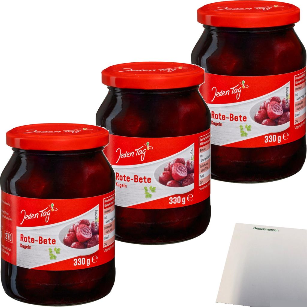 Jeden Tag Rote Bete Kugeln 3er Pack (3x370ml Glas) + usy Produktbild 