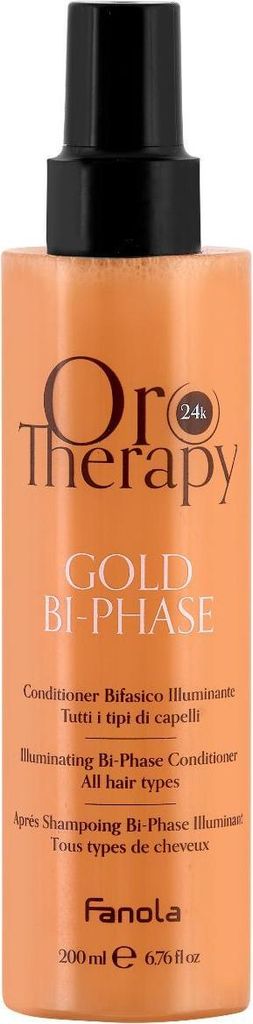 Fanola Oro Therapy 24k Gold Bi-Phase Conditioner Conditoner ohne Spülung für Feinheit und Glanz des Haars 200 ml