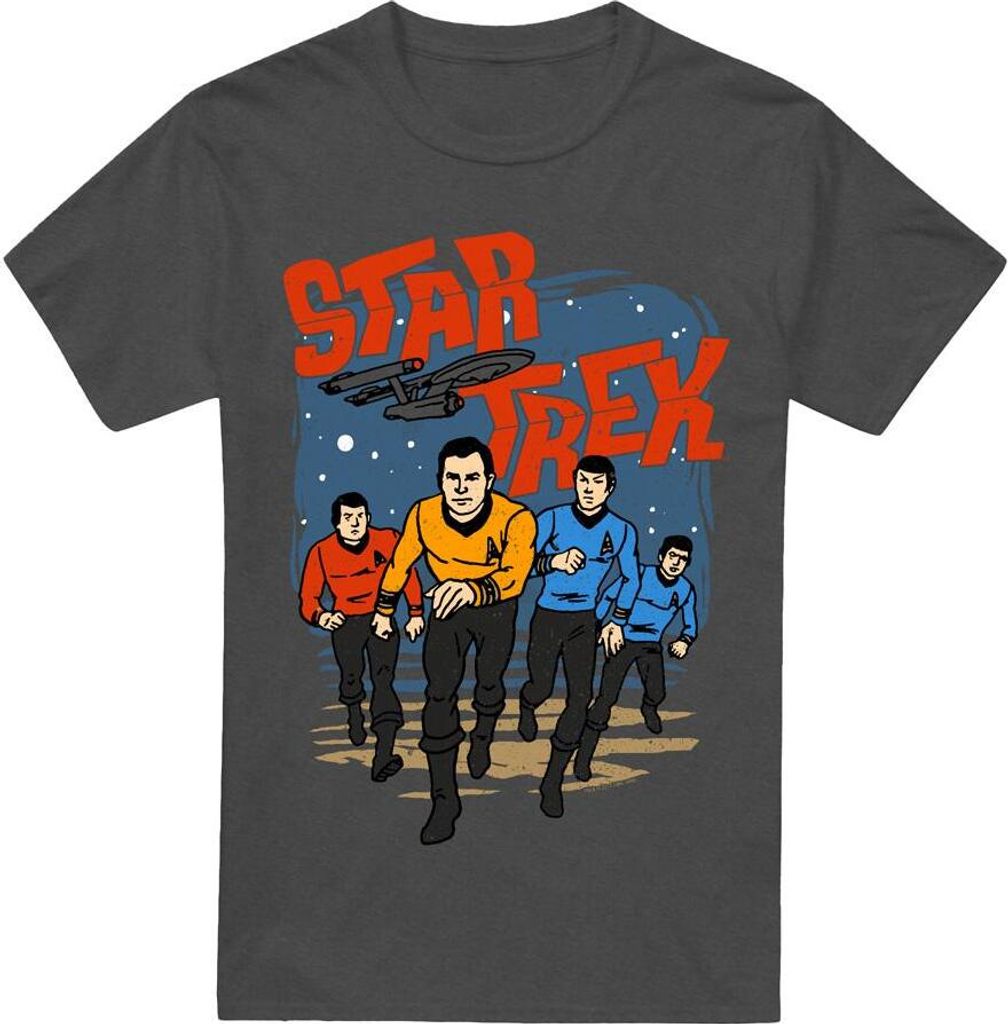 Star Trek - "Run Forward" T-Shirt für Herren/Damen Uni TV17644 (XXL) (Holzkohle)