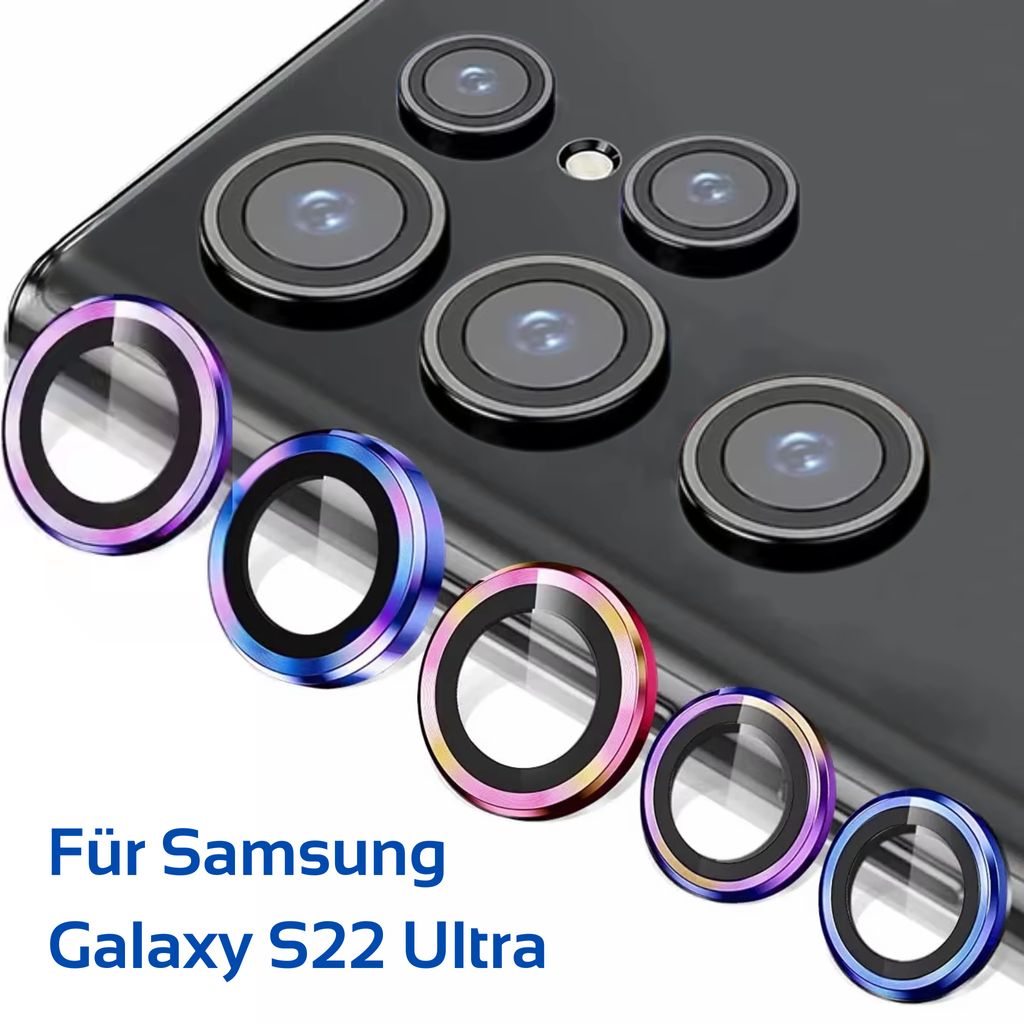 Kameraschutz Panzerfolie für Samsung Galaxy S22 Ultra in mehrfarbig Linsenschutz