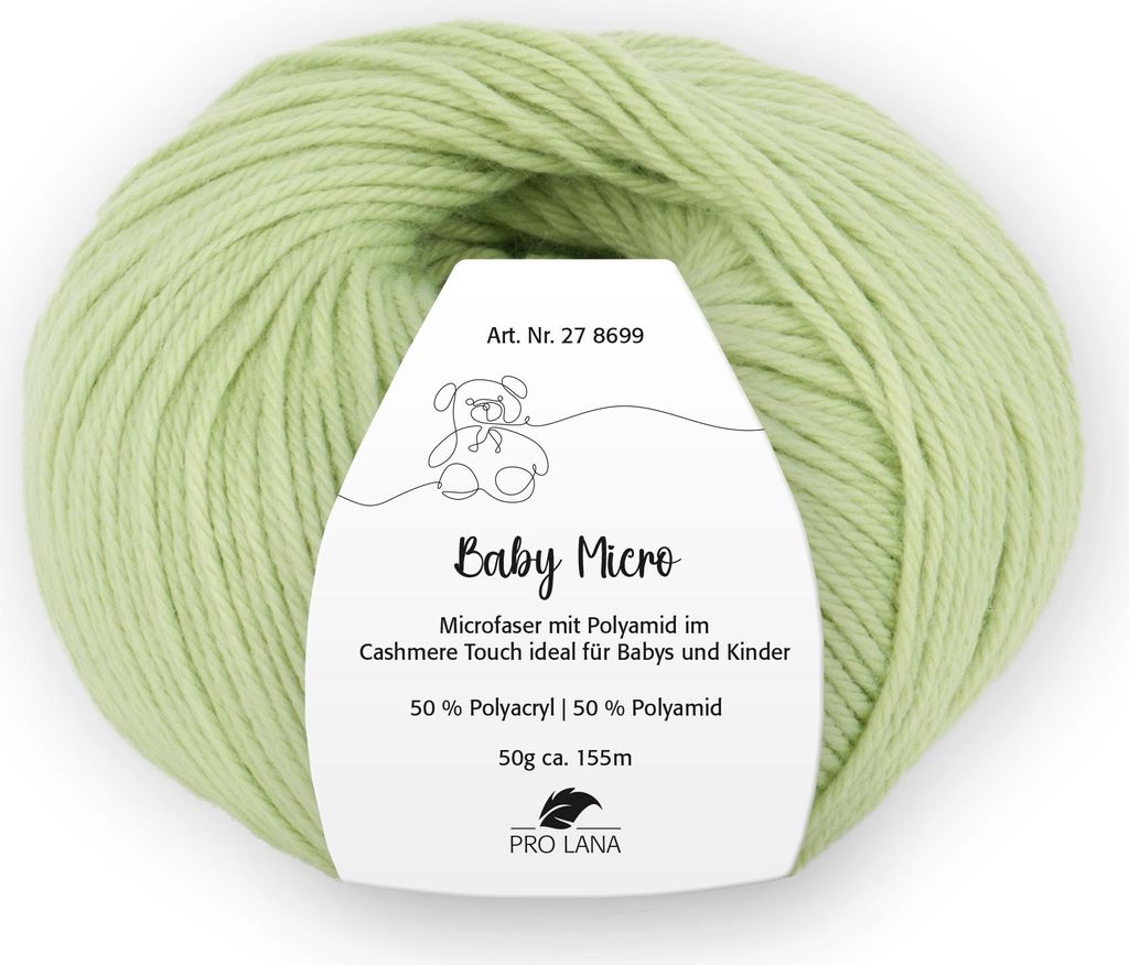 Pro Lana Baby Micro Garn super weich – 50% Polyacryl & 50% Polyamid, , ideal für Babydecken & Babykleidung 73 apfel