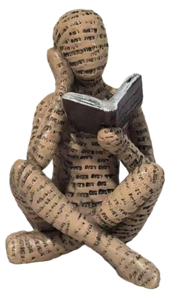 Abstrakte Figur eines lesenden Mannes, modern, sitzend oder liegend, Briefmann-Statue, künstlerische Dekoration für Zuhause, Büro oder Arbeitszi...