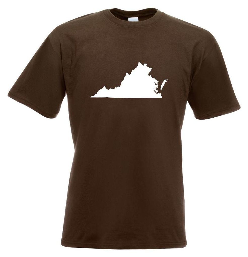 Kiwistar - T-Shirt - Chocolate - USA - Bundesstaat - Virginia Herren Funshirt Bedruckt Design Sprüche Spruch Motive - mit Motiv Bedruckt - Funshir...
