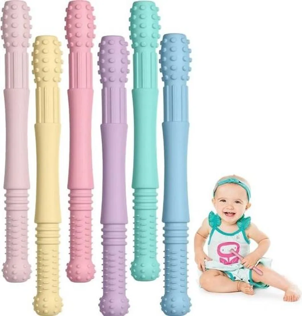 Pack de 6 tubes de dentition en silicone souple pour gencives bébé