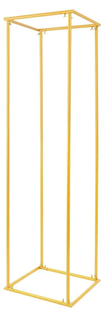 Support à fleurs doré 180 cm en acier rectangulaire pour décoration
