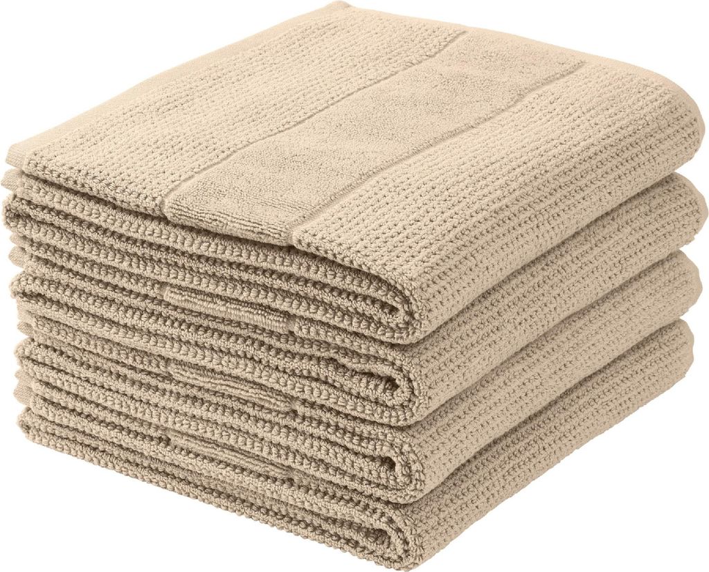 Schiesser Handtuchset Turin | Frottier | 4-teilig | Reiskornoptik | 100% Baumwolle | flauschig, saugstark, farbecht | Kordelaufhänger | 50x100cm |...