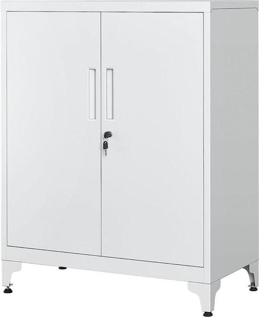Zodiac Büroschrank - Aktenschrank mit Schloss - Metallschrank - Aktenschrank WEISS - 40 x 80 x 91 cm