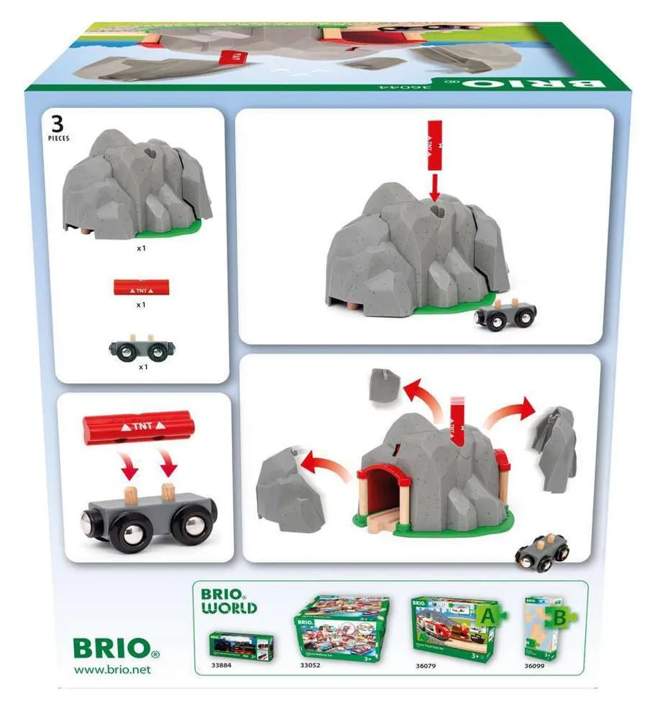 Tunnel avec fonction d'explosion BRIO pour animer les circuits 63604400 - 5