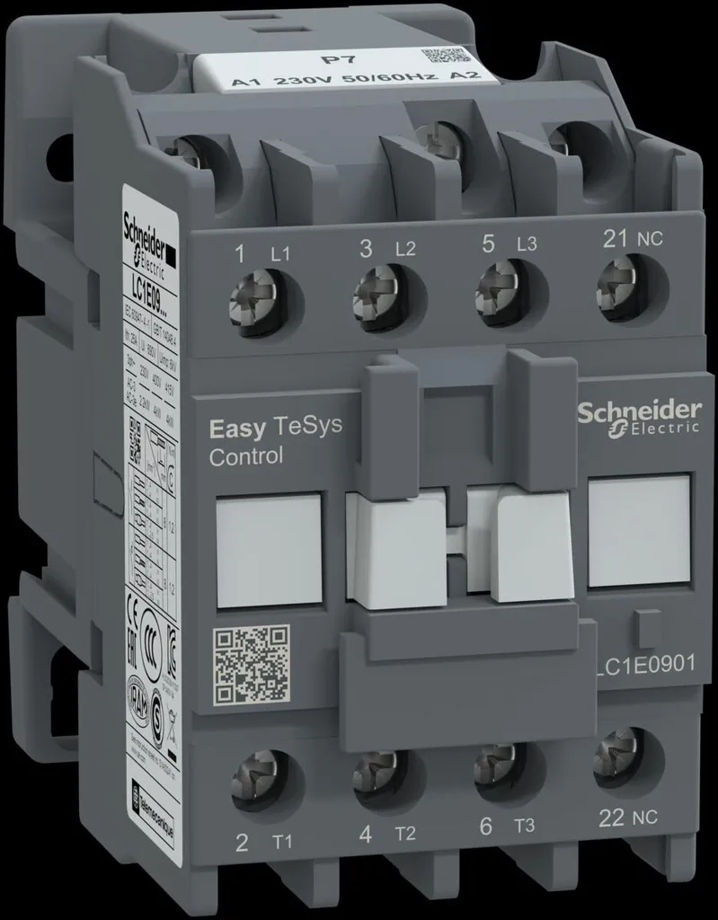 Contacteur tripolaire pour moteur AC-3 9A avec Bobine 230V Easy TeSys