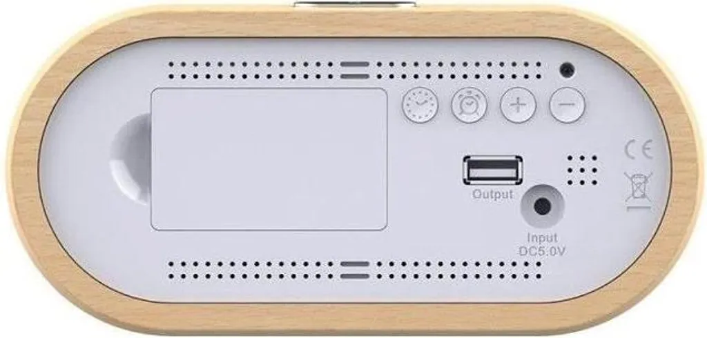 Sveglia ACUNA Analogica Legno Faggio | Silenziosa con Funzione Snooze