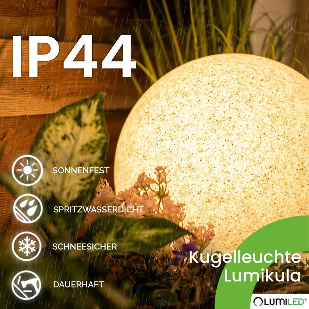Lampe Boule Extérieure Étanche 40cm IP44 E27 Solution Balisage Jardin - 18