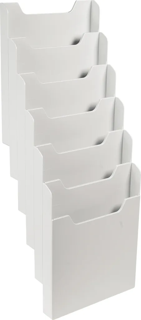 Exacompta 63740D Espositore Parete A4 Grigio: 6 Scomparti Professionali