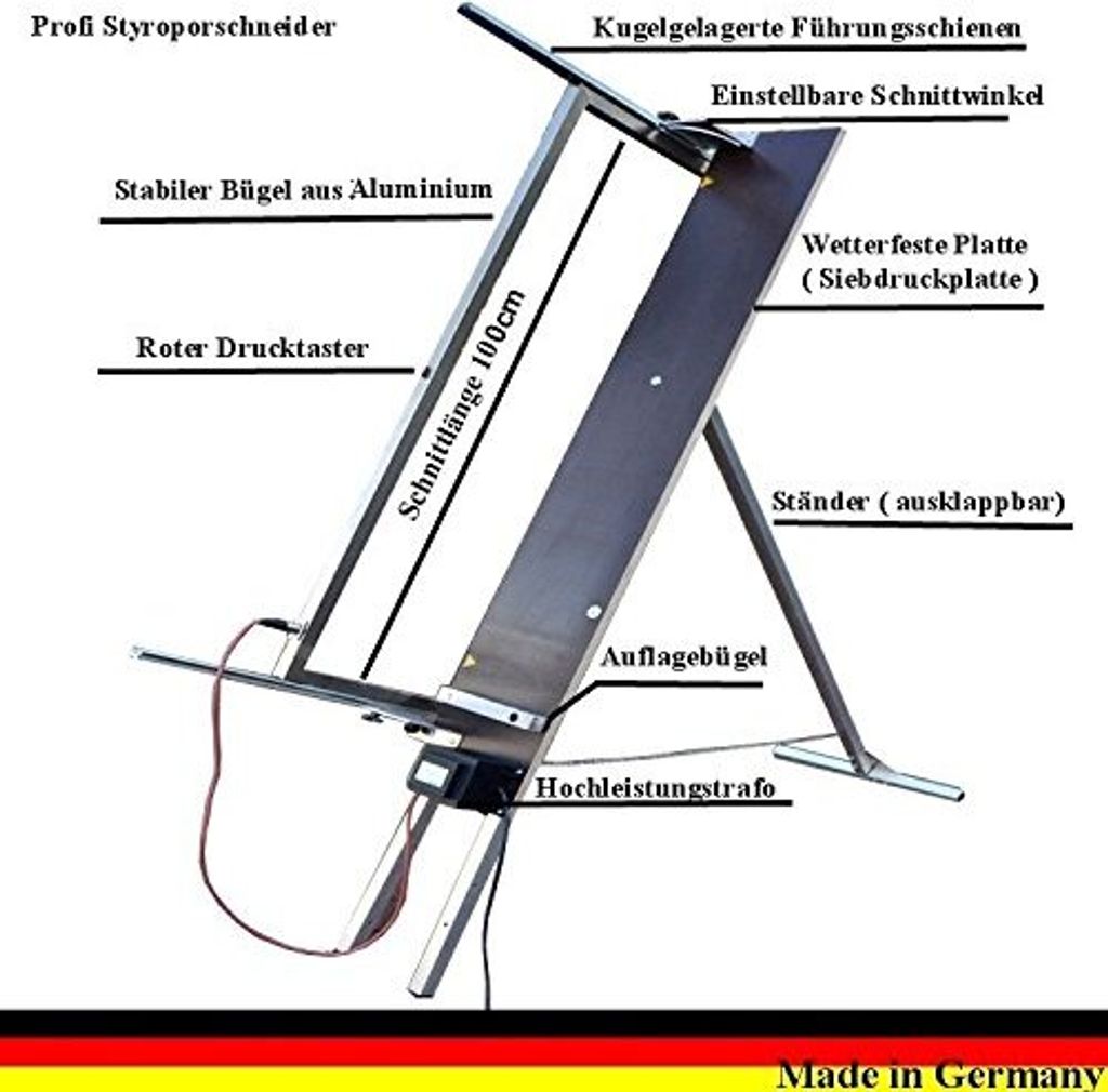 Styroporschneider XS mit Ständer 100 cm + 5 Drähte