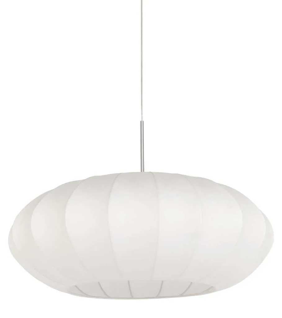 Suspension Design Blanche Sparkled Light Steinhauer en Métal et Tissu 60cm