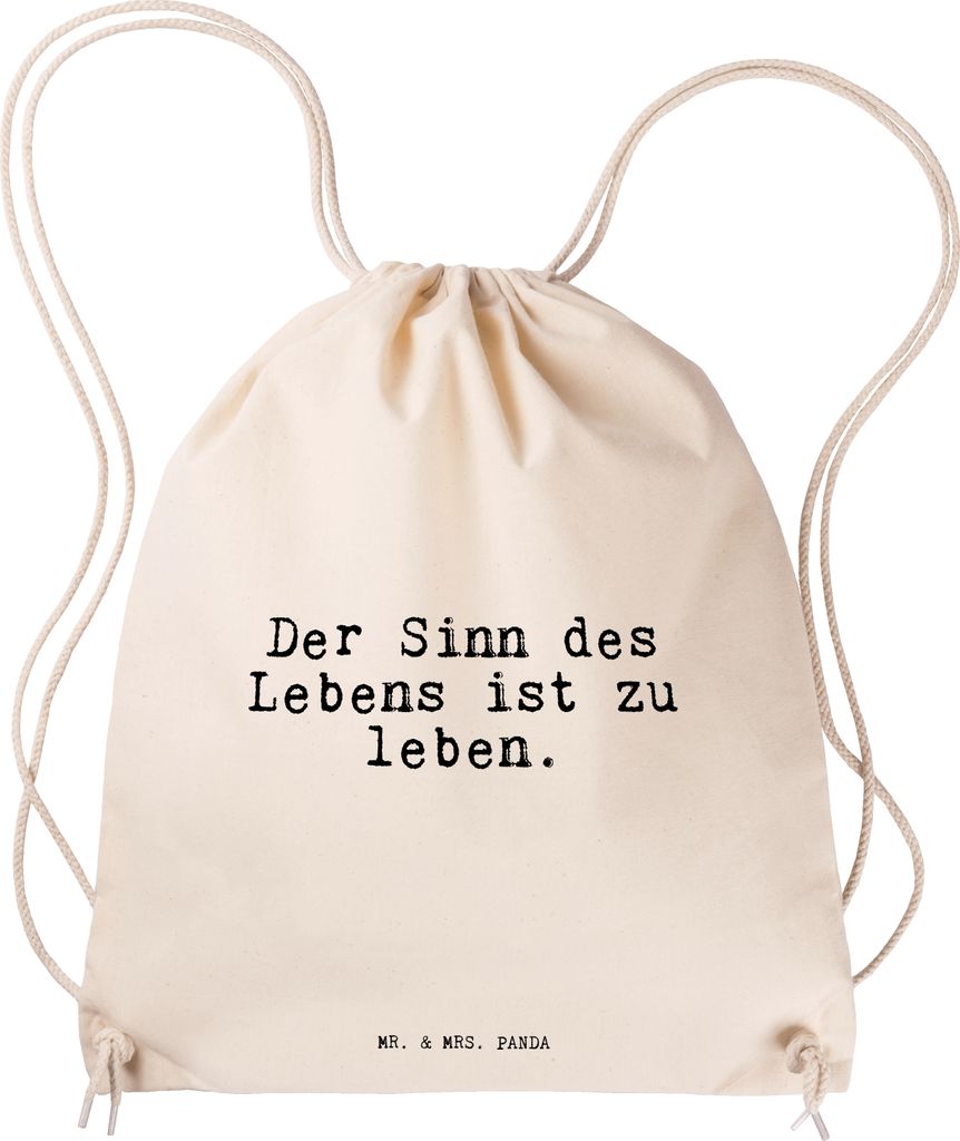 Mr. & Mrs. Panda Turnbeutel Der Sinn des Lebens... - Transparent - Geschenk, Lebenssinn, festival tasche, sporttasche klein, wander rucksack, Sprü...