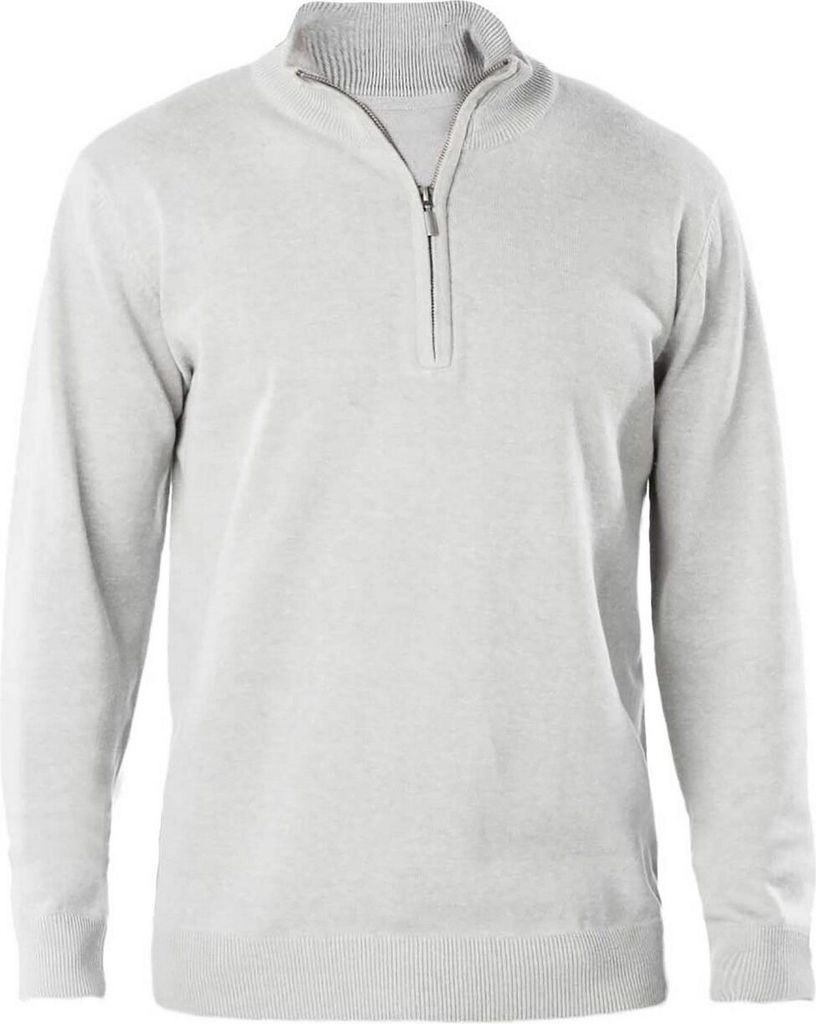 Kariban Herren Pullover Winter Warm Jacke Zip Neck Reißverschluss, Größe:2XL, Farbe:Grey Melange