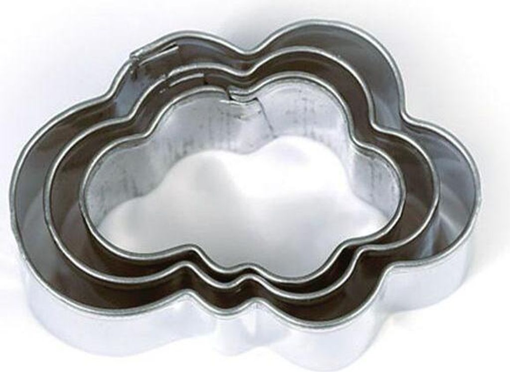 3 Mini-Ausstechformen Wolken - Edelstahl Backformen Für Plätzchen & Deko