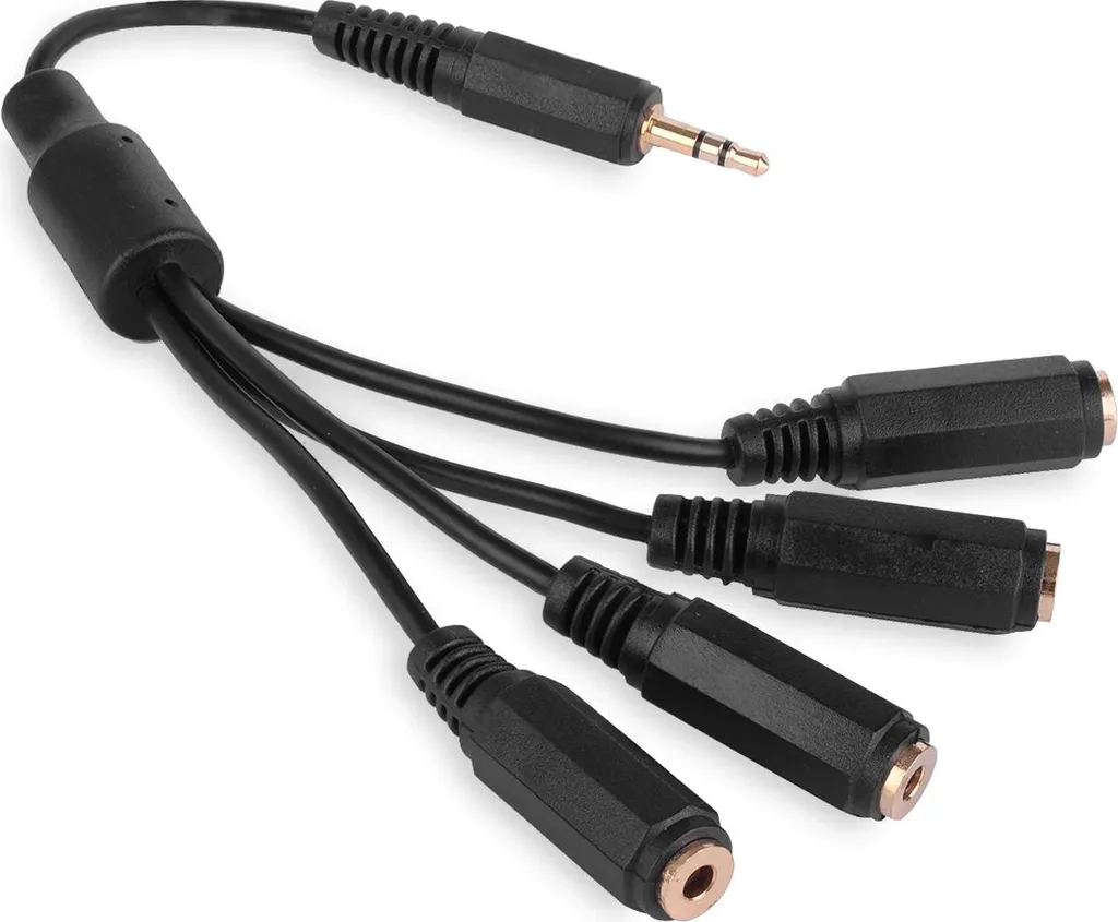 Répartiteur Audio Jack 3,5 mm vers 4 Ports Stéréo Multidiffusion A4