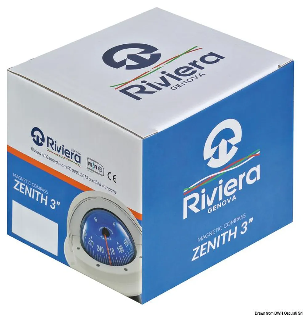 Compas de route magnétique Zenith SLIM 3 Riviera rose des vents noire