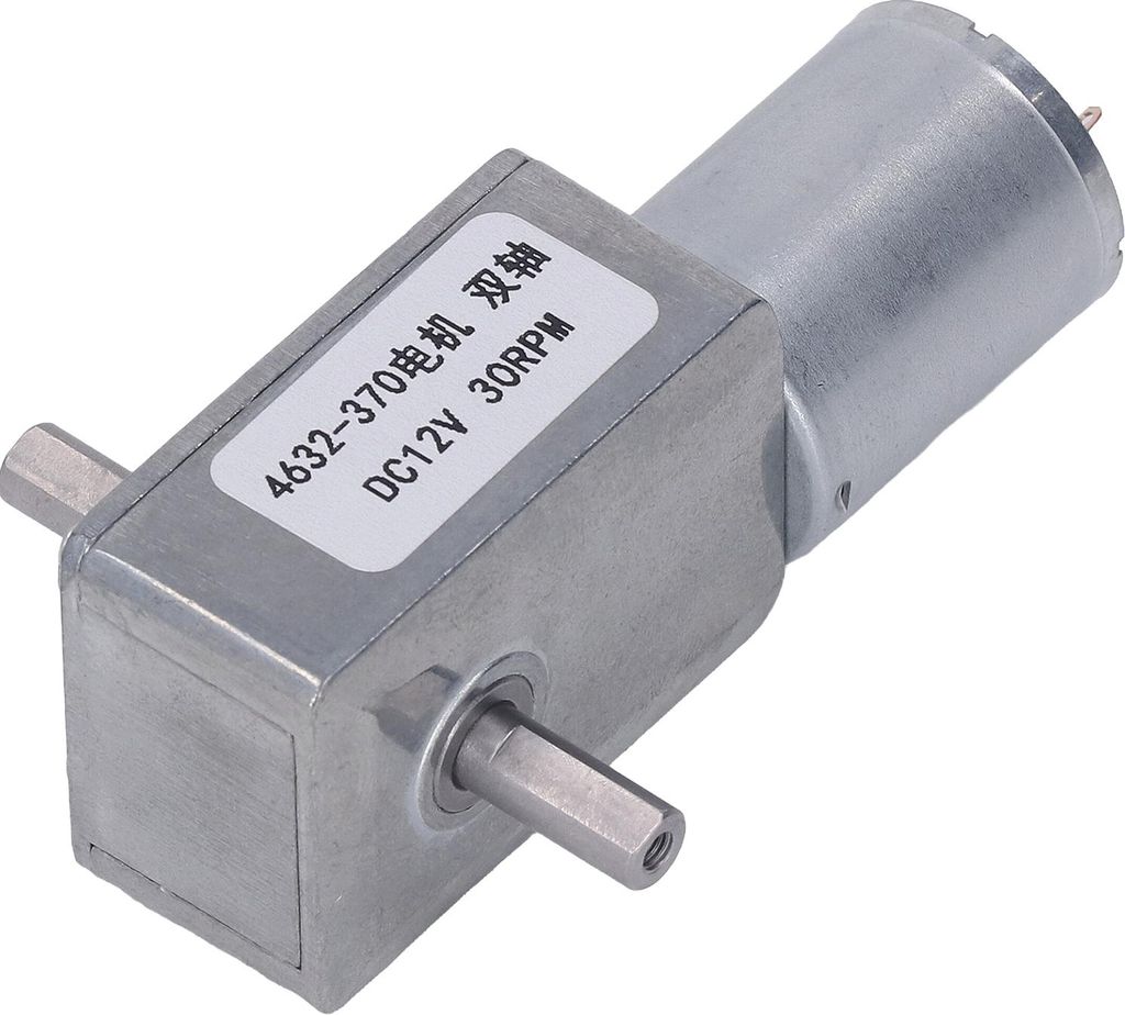 12-V-Gleichstrom-Reduktionsmotor, Ganzmetall-Doppelwellen-Schneckengetriebemotor 4632?370 30 U/min